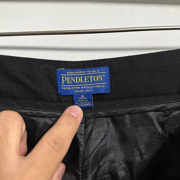 Pendleton Black Black Virgin Wool Pants Sz 10 Petite - Picture 5 of 9